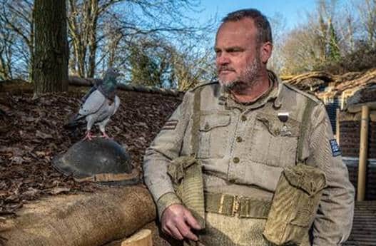 Comedian and historian Al Murray with a pigeon (Photo: SEGA) 