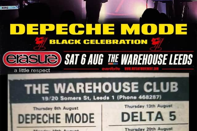 Depeche Mode and Erasure tributes with the original Warehouse Synthpop lineup undereneath from 1981