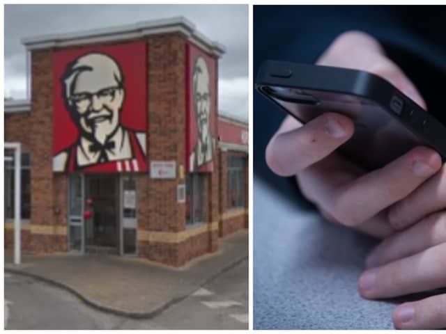 Raf claimed he drove to Wakefield to meet 12-year-old, just for a KFC. (pics by Google Maps / National World)