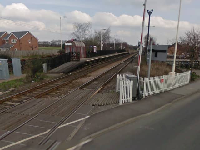 Brown turned onto the railway tracks at Streethouse from a level crossing. (pic by Google Maps)