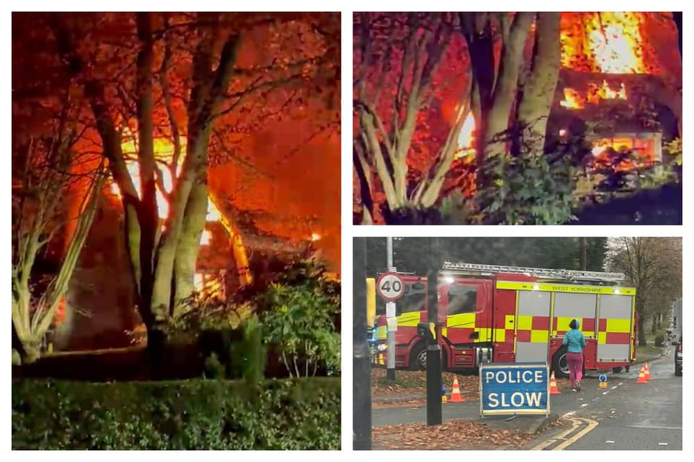 Fire crews from across West Yorkshire raced to Sandmoor Drive, Alwoodley last night.