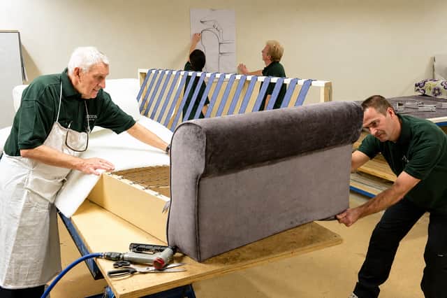 Alstons craftsmen at work, creating sofas built for comfort, quality and lasting style.