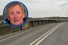 Pedestrian Mr McClure (inset) was struck and killed by a vehicle near the bridge in Castleford.