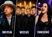 Bob Dylan, Westlife and Evanescence are among the big-name acts heading to Yorkshire.