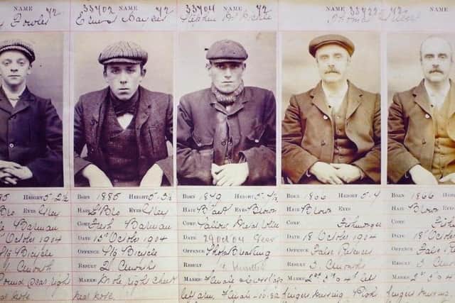 Mug shots of the Peaky Blinders displayed in the prison (Photo: SWNS)