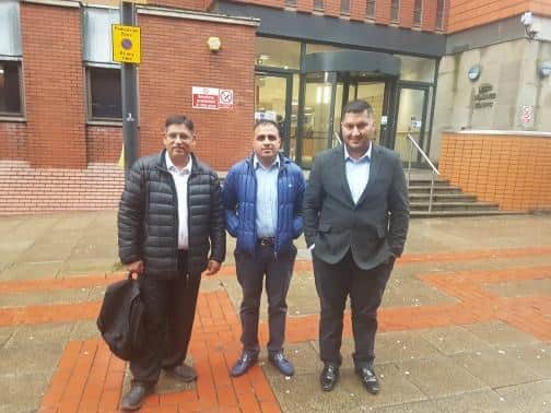 From left to right: Khaled Hussein, Yasar Ahmed and Waj Ali of the Wakefield District Private Hire and Hackney Carriage Drivers Association.