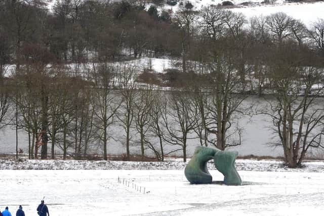 Snow at the Yorkshire Sculpture Park last year.