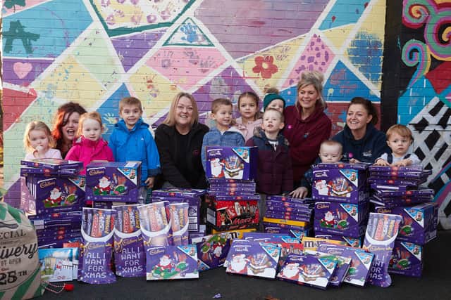 Hundreds of selection boxes for the children and young people of Warwick Estate this Christmas  have been donated to The Old Quarry Adventure Playground.