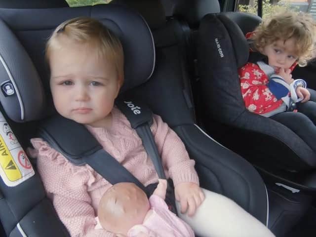 Parents will spend the equivalent of FOUR DAYS every year getting their children into the car - with toddlers causing the biggest delay, according to research. (SWNS)