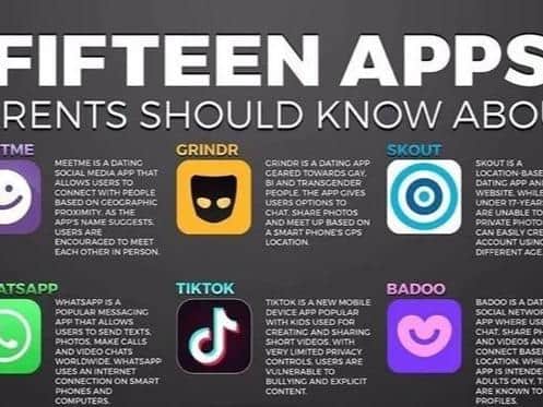 A list apps has been released by police officers who are advising parents to talk with their children about staying safe online.