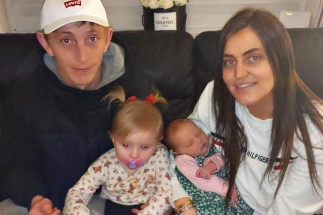 Danielle Boothman, 23, and Ryan Gore welcomed their daughter Harper-Lillie at 6.48am on Christmas Day.
