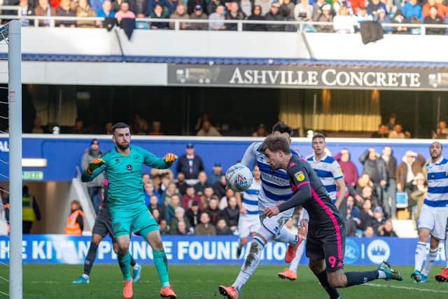Patrick Bamford misses from close range as Leeds United lose at QPR. Picture: Bruce Rollinson