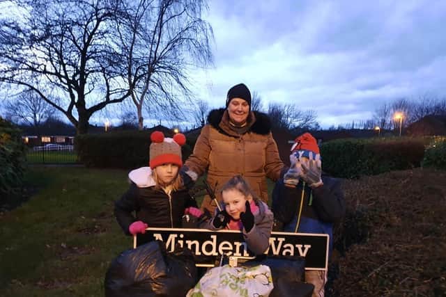 A family got sick of seeing the littering and fly tipping near their children's school near Half Penny Lane on Minden Way