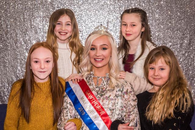Gawthorpe May Queen 2019 Jodi-Leigh Taylor, with her Maids of Honour.