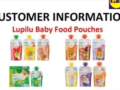 Lidl GB has recalled several Lupilu Baby Food Pouches. (Image by the Food Standards Agency.)