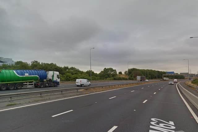 The M62 at Ferrybridge will close for several nights this week, Highways England have confirmed. Photo: Google Maps
