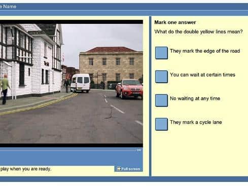 Youll watch a short, silent, video clip and answer threemultiple-choice questions about it. You can watch the video clip as many times as you like during the multiple-choice part of the theory test.