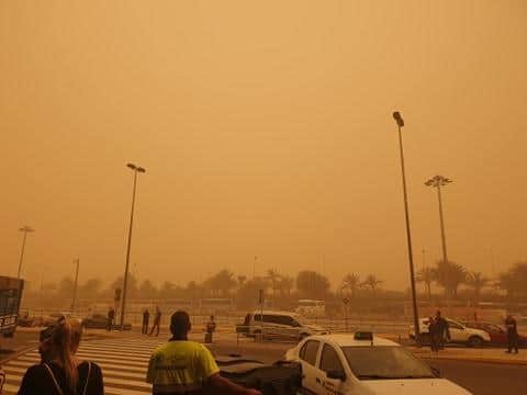 Hundreds of flights were cancelled over the weekend after a sandstorm with winds of up to 75mph descended on the islands. Photo: Laura Griffiths