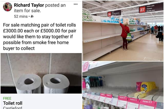 Richard Taylor has listed spare toilet roll on Facebook for a bargain price of 3,000 after spotting a series of posts about empty shelves.