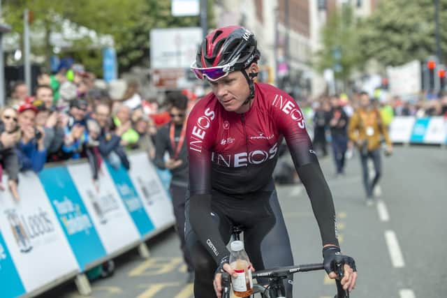 Chris Froome, Team Ineos, in Leeds.
5 May 2019. (Picture: Bruce Rollinson)