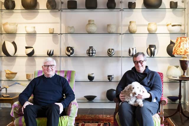 John Oldham and Terrence Bacon pictured with some of the pieces at their Yorkshire home. Picture:  Nick Singleton