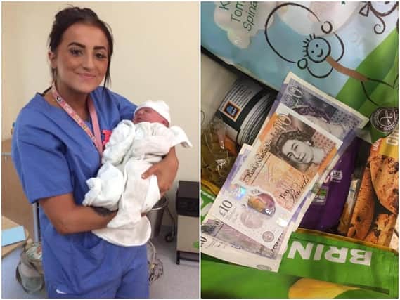 Isobelle Ellen, who is a maternity support worker at Pinderfields Hospital, was shopping at Aldi in Featherstone on Friday when she received the gift.