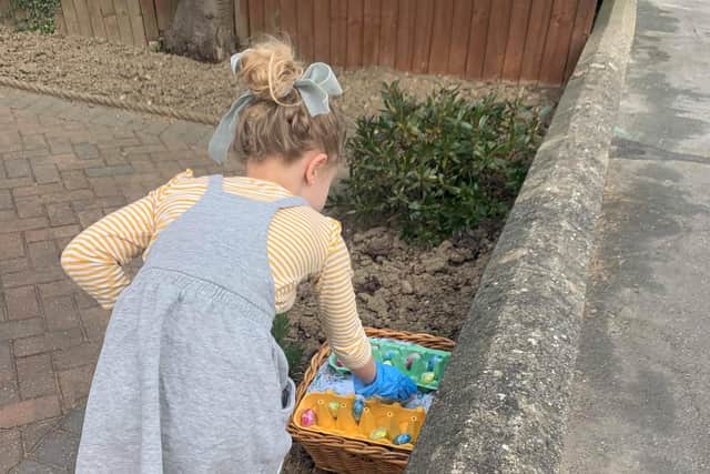 On Easter Sunday, over 30 households on a Pontefract street took part in a social distancing Easter egg hunt