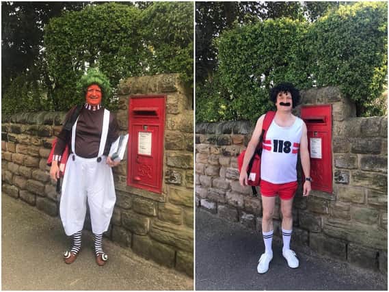 A Wakefield postman has made it his mission to make people smile, by completing his delivery route in fancy dress.