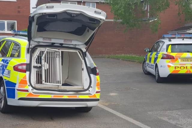 Officers from Wakefield Central Neighbourhood Policing Team, ledWest Yorkshire Police Operations Firearms and Dogs Unit to a house in Portobello, yesterday (Sunday).