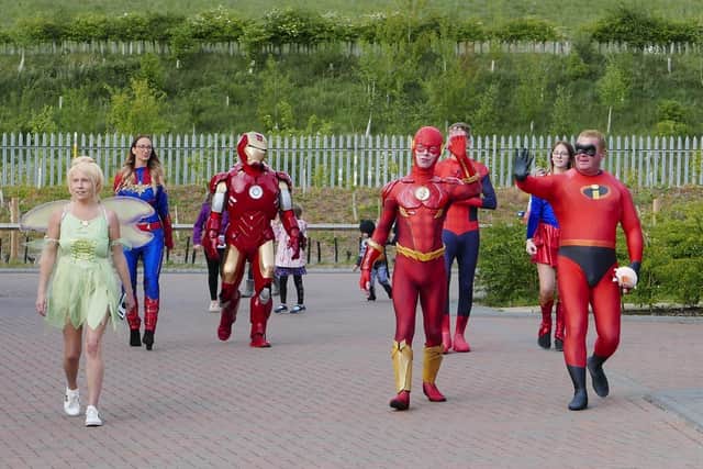 Heros made a special visit to a Pontefract estate to raise money for the Prince of Wales Hospice