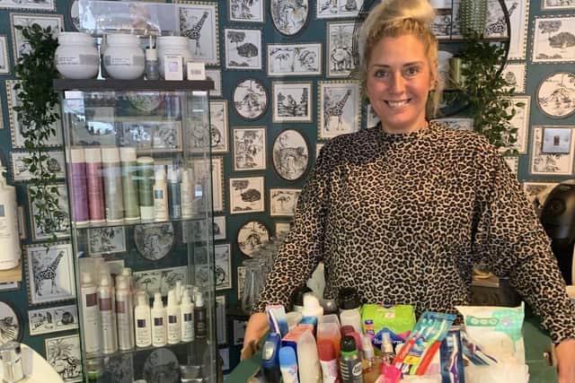 Zoe Gaitley, who runs Hair n Beauty in Castleford, has been busy collecting donations and making comfort packs for key workers and emergency services.
