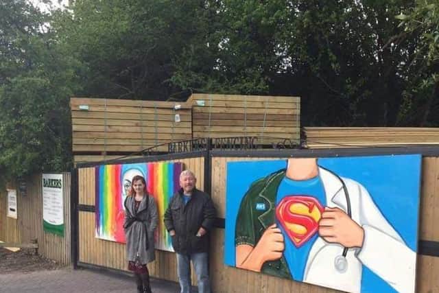 Rachel List has teamed up with Andy Barker to paint two boards and the pair will auction them off to the highest bidder to raise money for the Prince of Wales Hospice and the NHS.