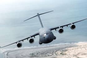 The C-17 Globemaster aircraft will be spotted in Leeds and Bradford this afternoon whilst engaged 'in essential training', according to RAF Brize Norton. Stock image.