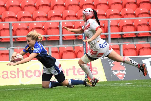 Uncapped Abi Eatock, of Leeds Rhinos, has forced her way into England contention. Picture by Garry Beevers.
