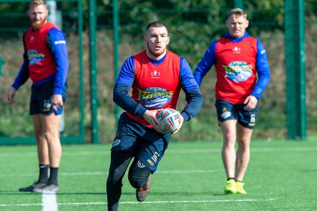 Cameron Smith training ahead of Rhinos' home clasdh with Toronto Wolfpack in march. Picture by Bruce Rollinson.