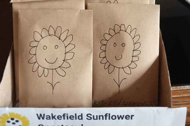 Nick is delivering the sunflowers seeds to groups across Wakefield