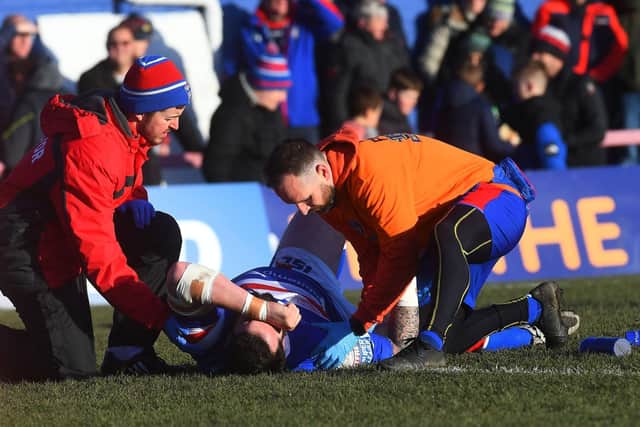 A shoulder injury suffered playing for Wakefield against St Helens in 2019 eventually led to the end of Craig Huby's career. Picture by Jonathan Gawthorpe.