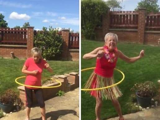 Crigglestone's Bev Woodward is doing 1,000 hula hoop rotations every day to raise money for a charity close to her heart