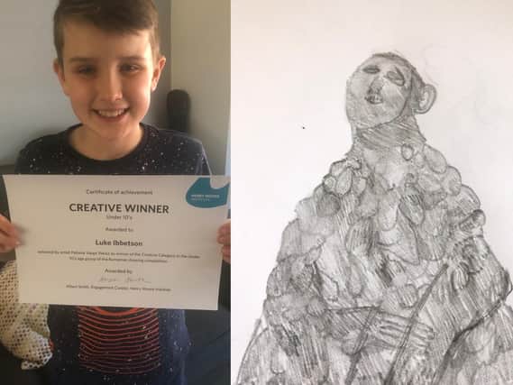 A 10-year-old Luke has won the Henry Moore Foundation Award for his creative drawing in an art competition