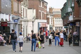 Shoppers in Pontefract town centre