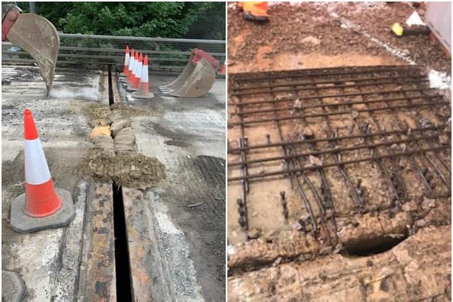 New photos from Highways England show work underway to remove concrete, repair the bridge joints and waterproof the structures to protect from rainwater and road salt.