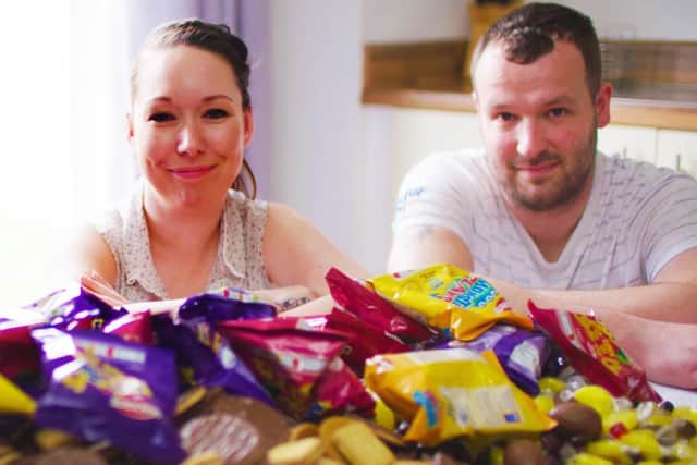 Claire and Jason spent 550 a month on snacks. (pic by ITV)