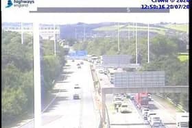 Long delays have been reported on the M621 this afternoon after police closed the road in both directions. Photo: Highways England