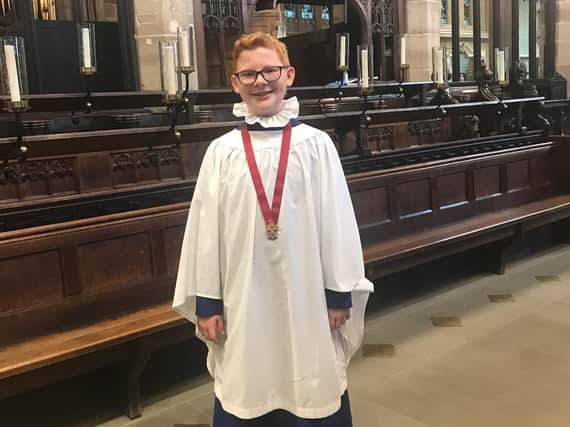 Charlie Trueman will appear on TVas part of the BBC Young Chorister of the Year 2020 contest, which will be filmed later this year.