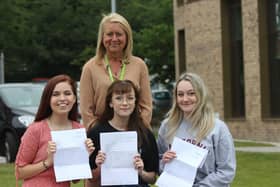 Group Shot: College Principal Sam Wright pictured with students Joely Rigby, Hannah Wilby and Drew Lewis
