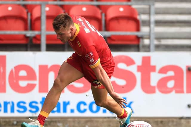 Wakefield Trinity v Catalans Dragons - Tom Davies scored a hat-trick for the victors. Picture: Mike Egerton/PA Wire.
