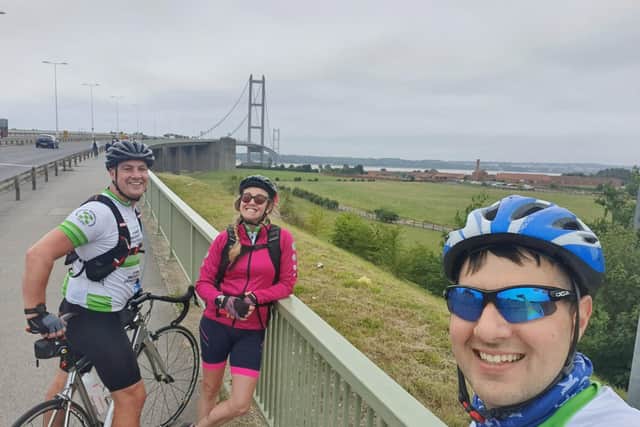 The trio rode across different parts of Yorkshire