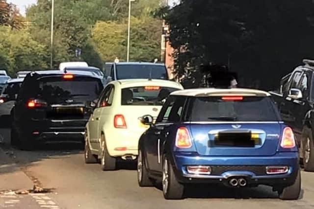 The protests, which have taken place every Wednesday evening, have caused disruption to traffic along the road. Residents say it demonstrates what daily life will be like if the homes are built. Picture courtesy of Charlotte Broomhead.