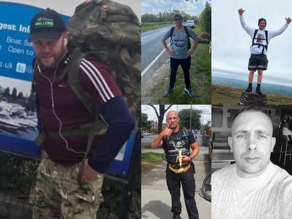 Five men are to run from Catterick to Castleford carrying 35lb in weight to raise money that will help local families