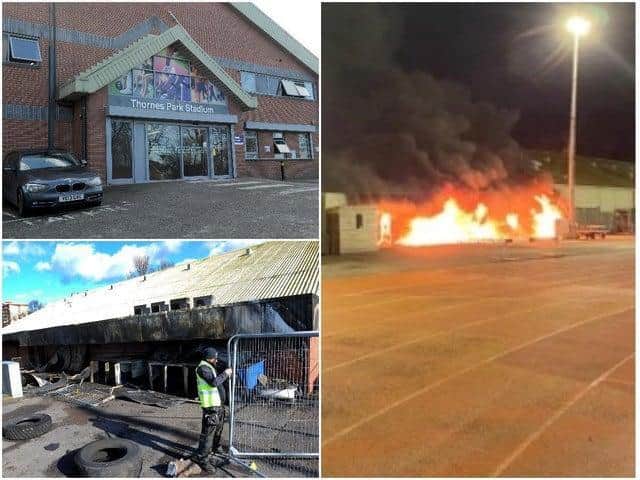 The stadium, on Horbury Road, was ravaged by fire in a suspected arson attack in February.